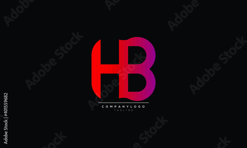 hb Abstract initial monogram letter alphabet logo design