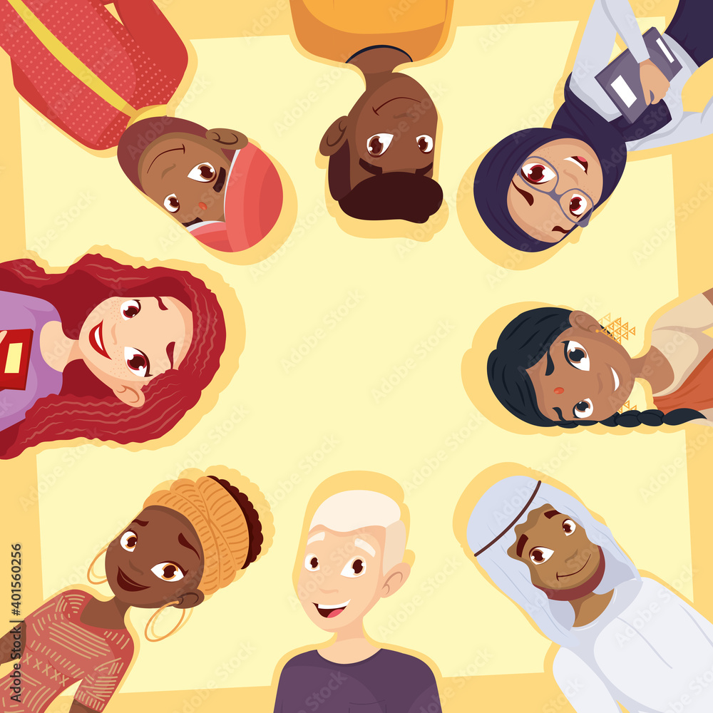 young people group diversity characters around young people group diversity characters around