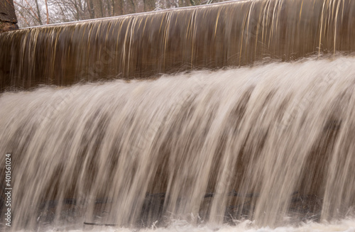 Two-storey waterfall in winter.