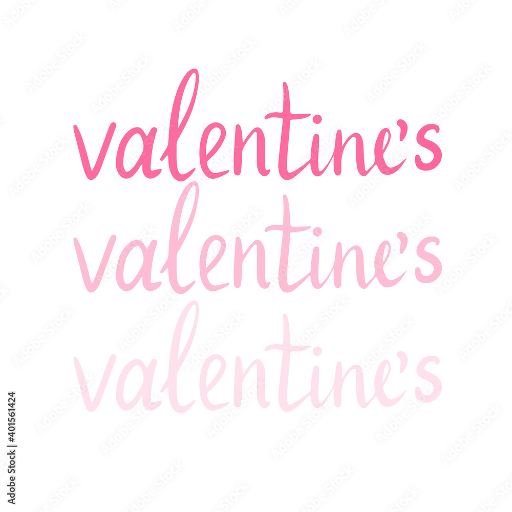 Valentine's day lettering. Pink trendy quote phrase isolated on white background. Cute romantic hand drawn cartoon illustration. For women with love. Use to postcatd, template, t-shirt.  
