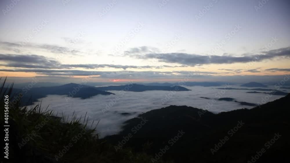 Sea of fog or mist from top of the cliff view point at Doi Pha Tang,Chiang Rai,Thailand Sea of fog or mist from top of the cliff view point at Doi Pha Tang,Chiang Rai,Thailand