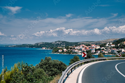Fototapeta Naklejka Na Ścianę i Meble -  Around Croatia, the coastal road from Zadar to Split.