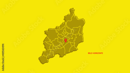 Mapa da região metropolitana de Belo Horizonte (Grande BH).