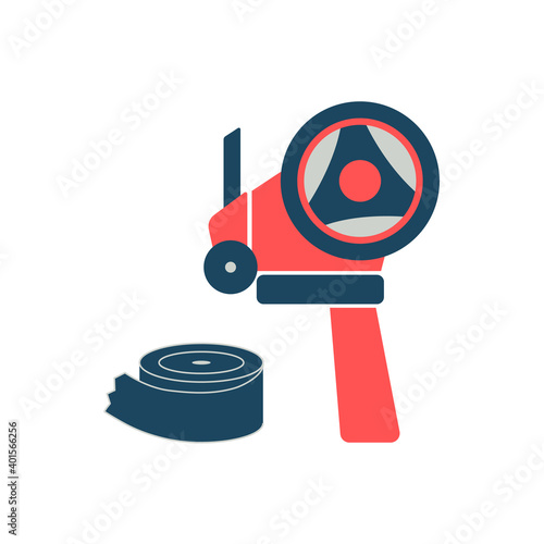 Adhesive tape dispenser and scotch vector icons