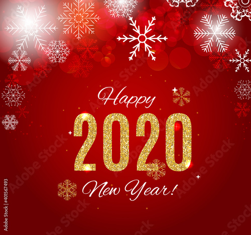 2020 New Year and Merry Christmas Background. Vector Illustration