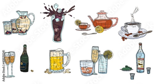 a large selection of drinks for relaxation home