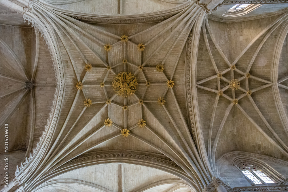 Vaults of The Gothic Cathedral of Huesca, Aragon, Spain Vaults of The Gothic Cathedral of Huesca, Aragon, Spain