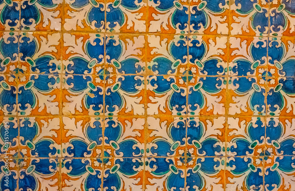 Conservation of tiles in the Cathedral of Huesca, Aragon, Spain, Europe