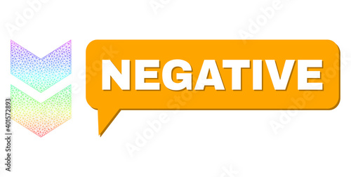Negative and shift down vector. Rainbow colorful net shift down, and speech Negative bubble frame. Speech colored Negative cloud has shadow.