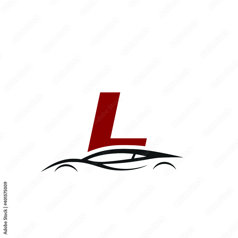 L letter logo with car L letter logo with car