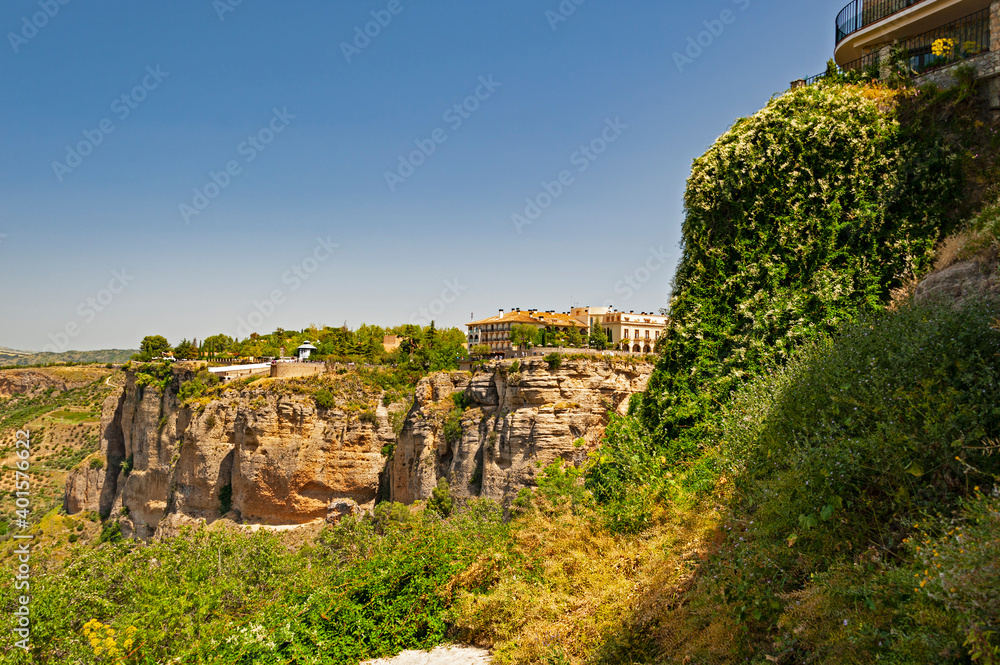 Mountaintop Spanish town Ronda, one of the most visited in Andalusia, offers stunning views of the Tajo gorge. Mountaintop Spanish town Ronda, one of the most visited in Andalusia, offers stunning views of the Tajo gorge.