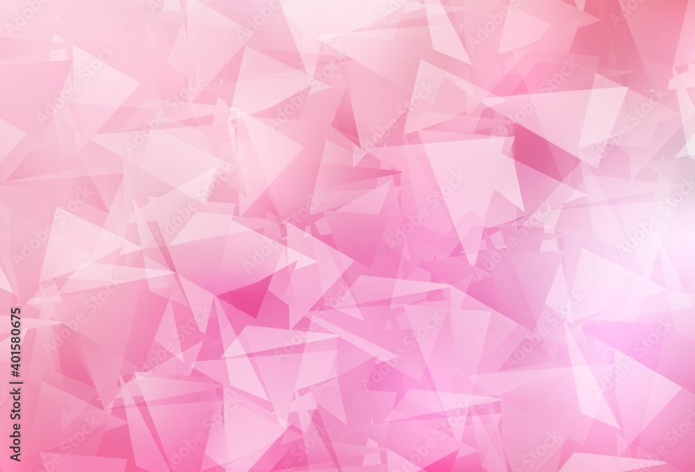 Fototapeta premium Light Pink vector shining triangular backdrop.