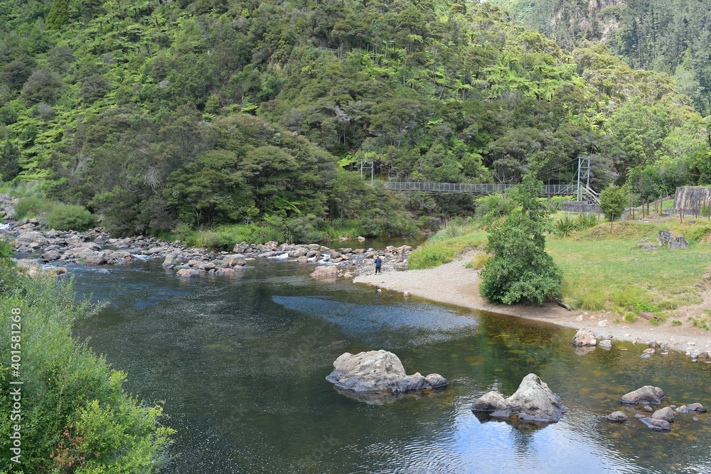 Fototapeta premium View of Ohinemuri River at Karangahake Gorge