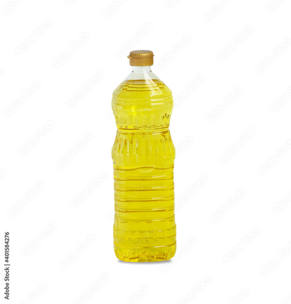 Vegetable oil in bottle glass isolated on white background. raw food for health concept. Vegetable oil in bottle glass isolated on white background. raw food for health concept.