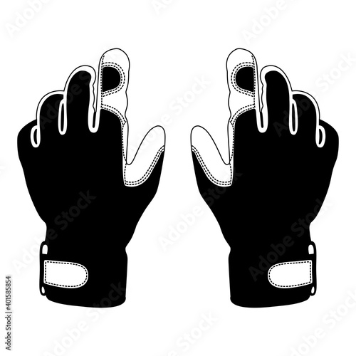 Tactical gloves for outdoor activities in vector.Warm sports gloves in vector.Winter gloves logo.