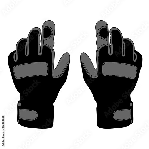 Tactical gloves for outdoor activities in vector.Warm sports gloves in vector.Winter gloves logo.