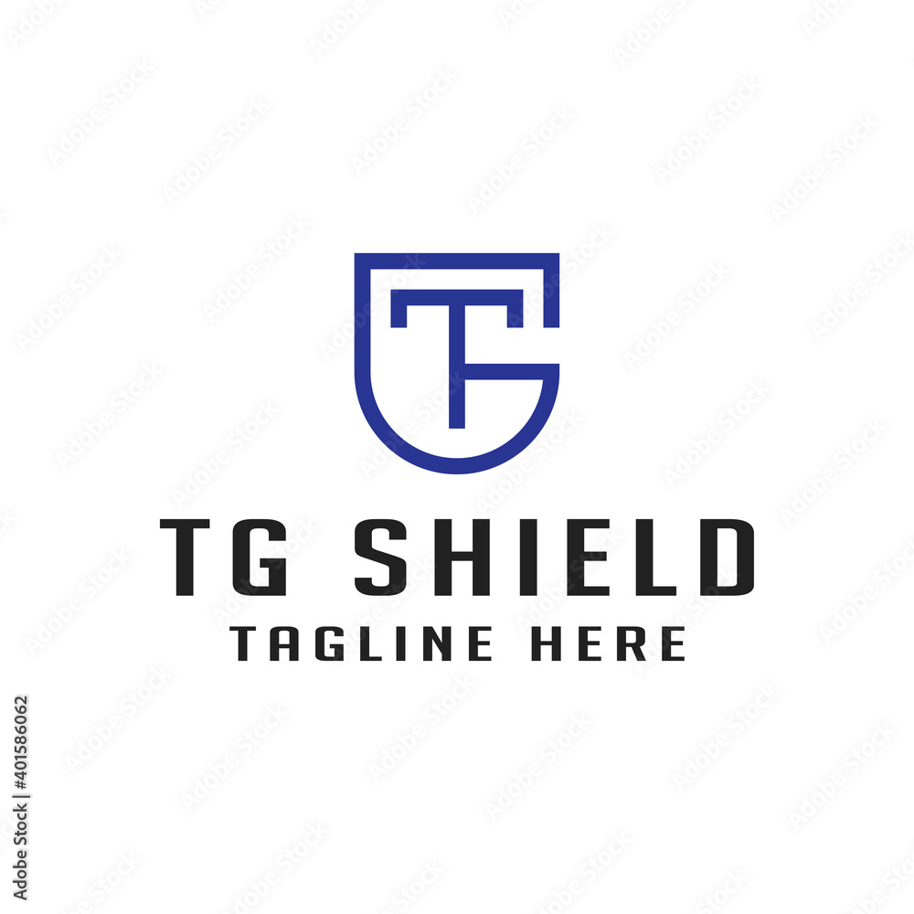 TG letter logo design and protective shield. Vector graphics for business, company or brand TG letter logo design and protective shield. Vector graphics for business, company or brand