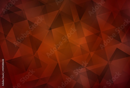 Dark Red, Yellow vector low poly texture.
