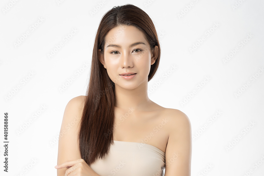 Beautiful Young asian Woman with Clean Fresh Skin, on Pink background, Face care, Facial treatment. Cosmetology, beauty and spa. Asian women portrait Beautiful Young asian Woman with Clean Fresh Skin, on Pink background, Face care, Facial treatment. Cosmetology, beauty and spa. Asian women portrait