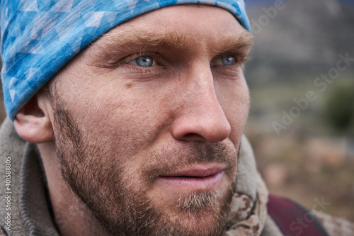 young boy on the mountain