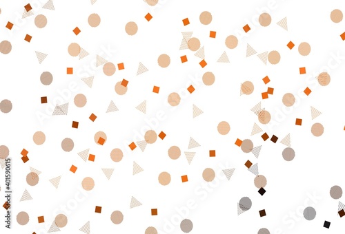 Light Orange vector background with triangles  circles  cubes.