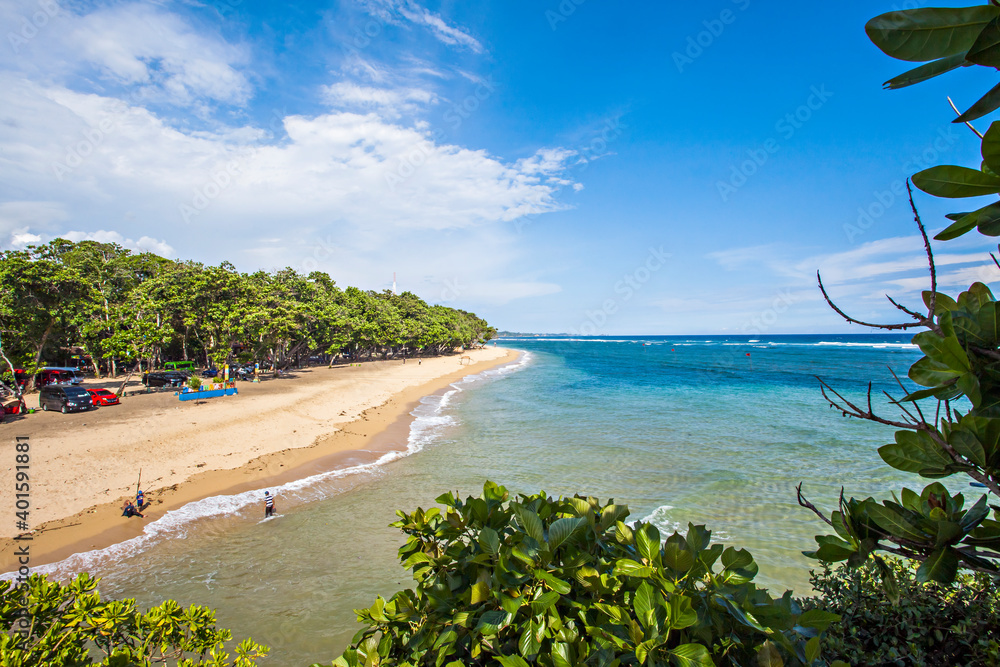 Beautiful seascape of Bale Kambang beach, a tourist destination in Southern Malang, East Java, Indonesia.