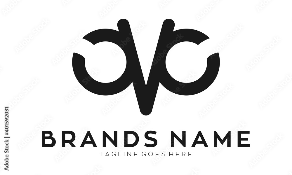 Fototapeta premium Letter C and V illustration vector logo