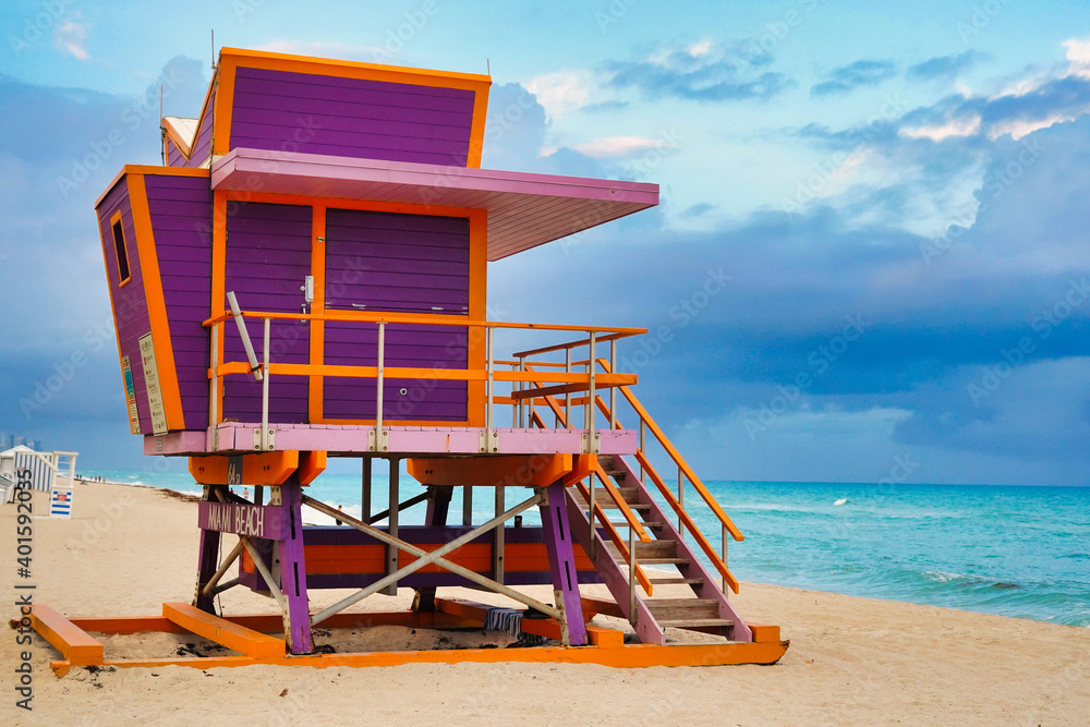 lifeguard hut located on the shore of the beach lifeguard hut located on the shore of the beach