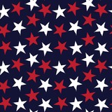 Red Navy Stars brush stroke seamless pattern background