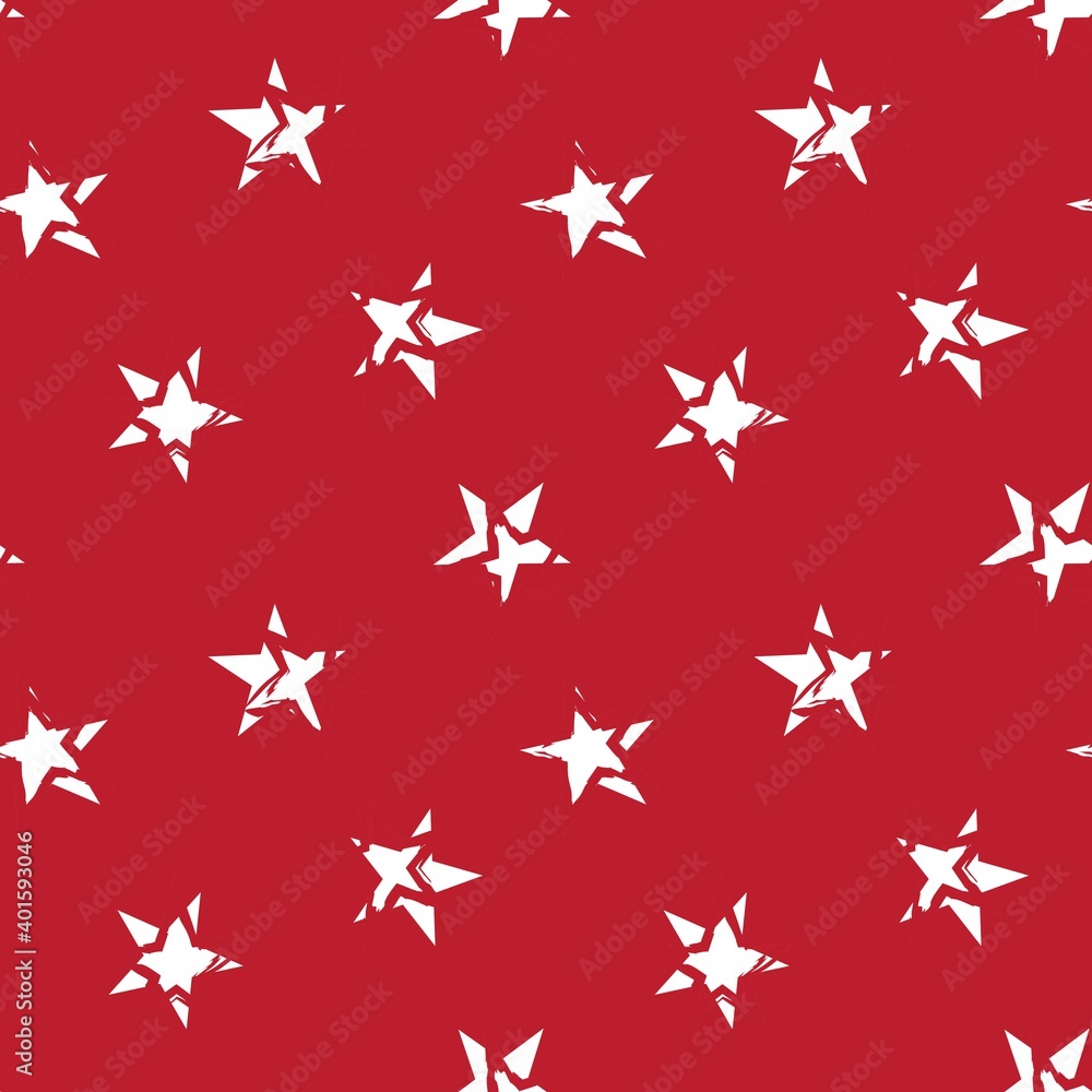 Red Stars brush stroke seamless pattern background Red Stars brush stroke seamless pattern background