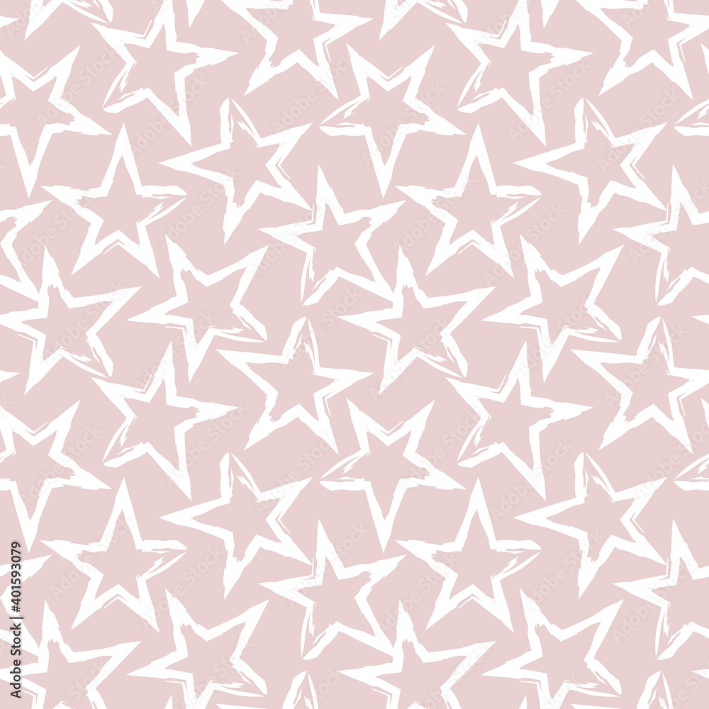 Pink Stars brush stroke seamless pattern background Pink Stars brush stroke seamless pattern background