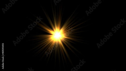 explosion of the sun isolated in black background