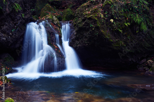 Waterfall on a mountain river.