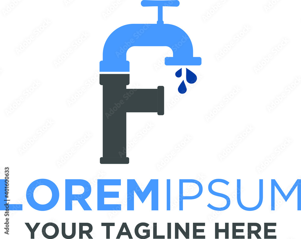 Letter F Plumbing Logo Letter F Plumbing Logo