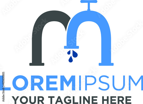 Letter M Plumbing Logo