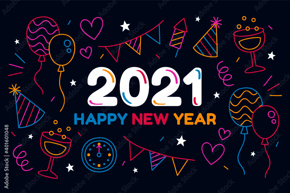HAPPY NEW YEAR LOGO FOR YEAR 2021