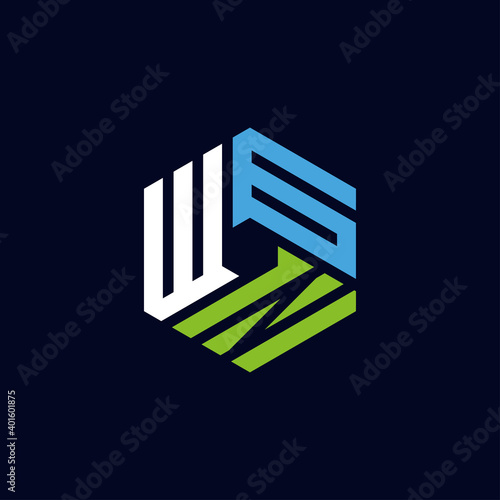 Creative initial letter WGN logo design concept photo
