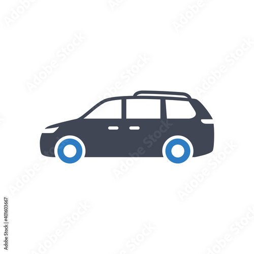 Minivan car icon