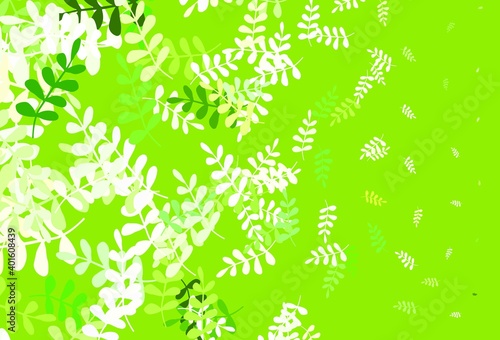 Light Green  Yellow vector elegant template with leaves.