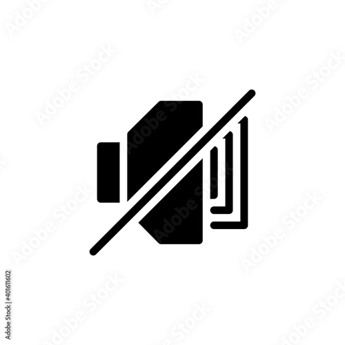 No sound icon in glyph style isolated on white background. EPS 10