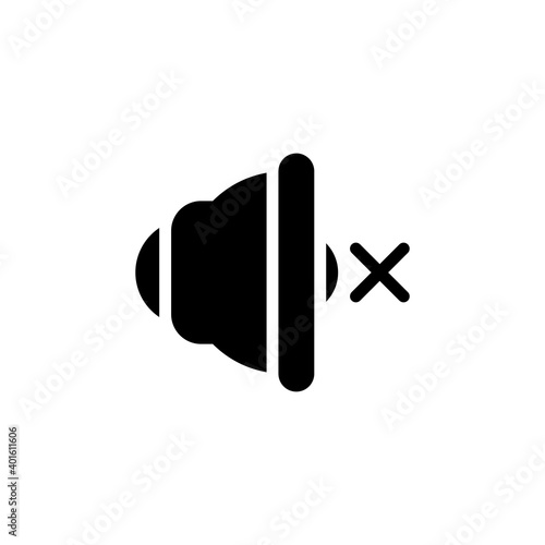 No sound icon in glyph style isolated on white background. EPS 10
