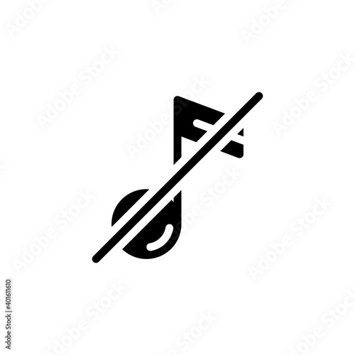 No sound icon in glyph style isolated on white background. EPS 10