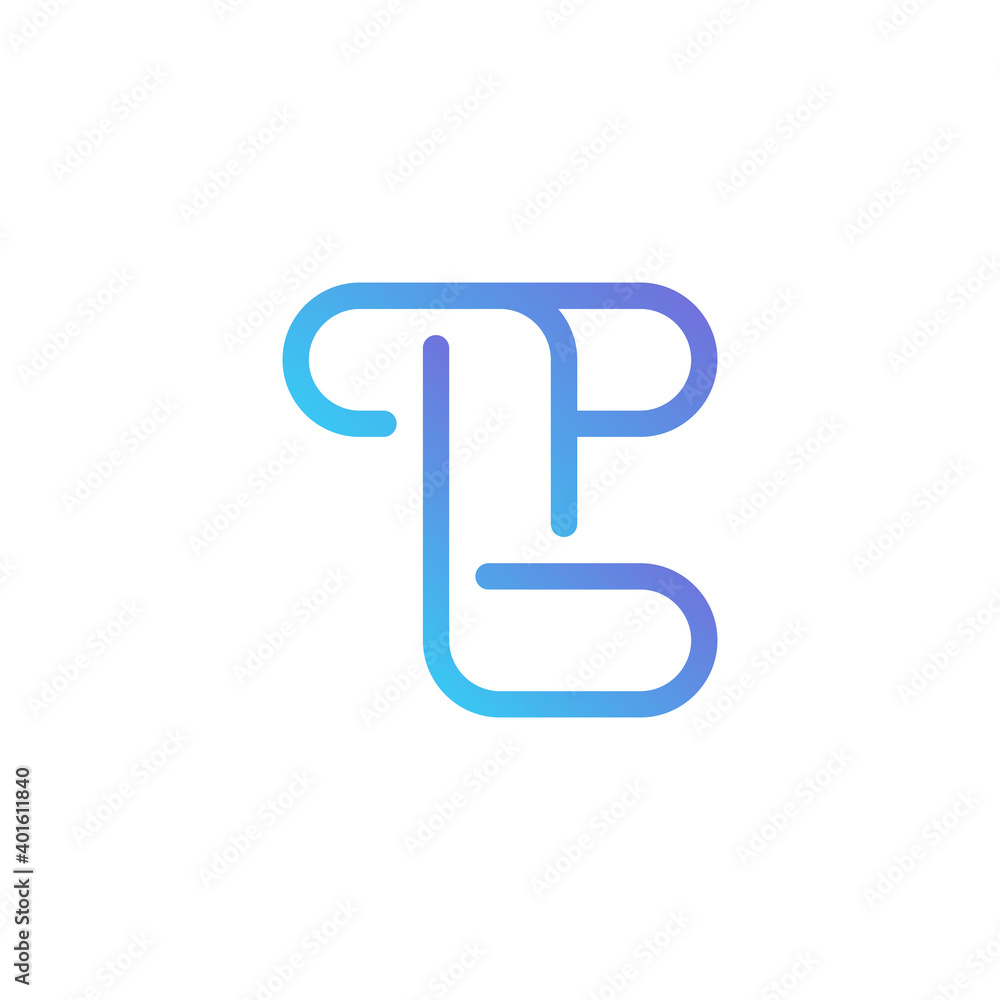 T letter in outline style on the white background T letter in outline style on the white background