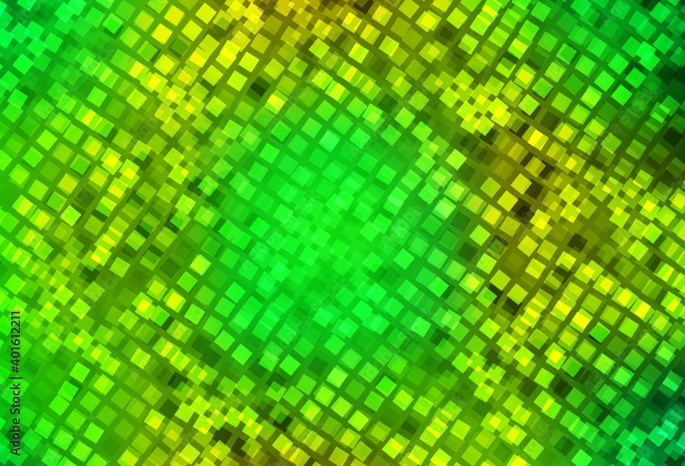 Obraz premium Light Green, Yellow vector pattern in square style.