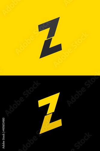 Z font letter logo, lightning flash power design. For energy labels, rock music posters, superhero print and more