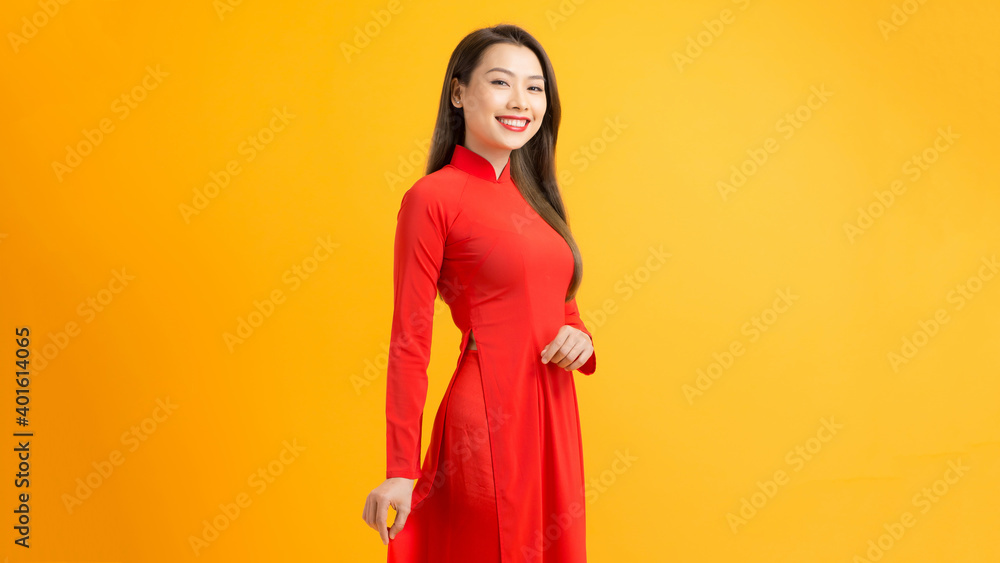 Portrait of asian girls with Ao Dai, Vietnam traditional dress, Ao dai is famous traditional costume for woman in VIetnam Portrait of asian girls with Ao Dai, Vietnam traditional dress, Ao dai is famous traditional costume for woman in VIetnam