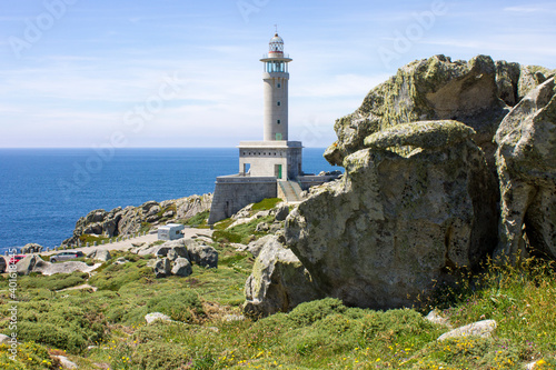 Malpica, Spain. The lighthouse at Punta Nariga, a scenic headland in the Costa da Morte (Death Coast) in Galicia