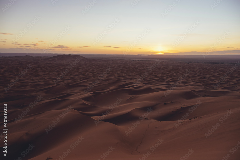 Hiking and camel rifing in the highest dunes of Erg Chebbi, Sahara desert, Morocco Hiking and camel rifing in the highest dunes of Erg Chebbi, Sahara desert, Morocco