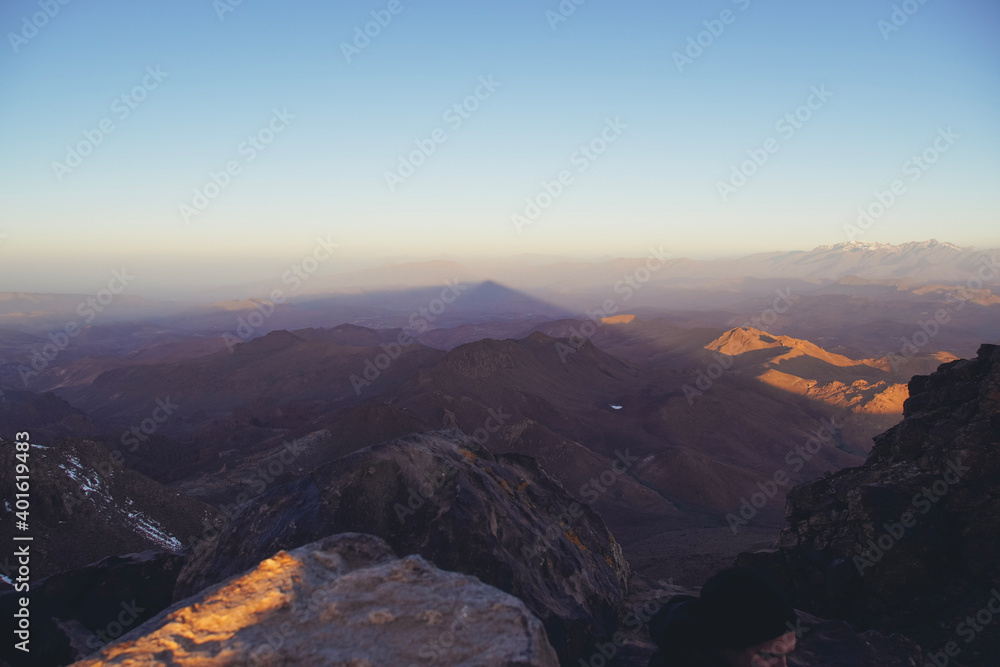 Hiking Jebel Sirwa at sunrise, the highest peak of Antiatlas mountain range, 3304 m Hiking Jebel Sirwa at sunrise, the highest peak of Antiatlas mountain range, 3304 m