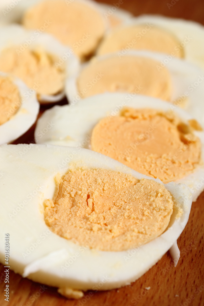 Sliced hard boiled eggs Sliced hard boiled eggs